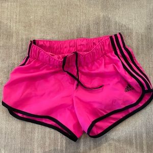 Pink adidas running shorts XS